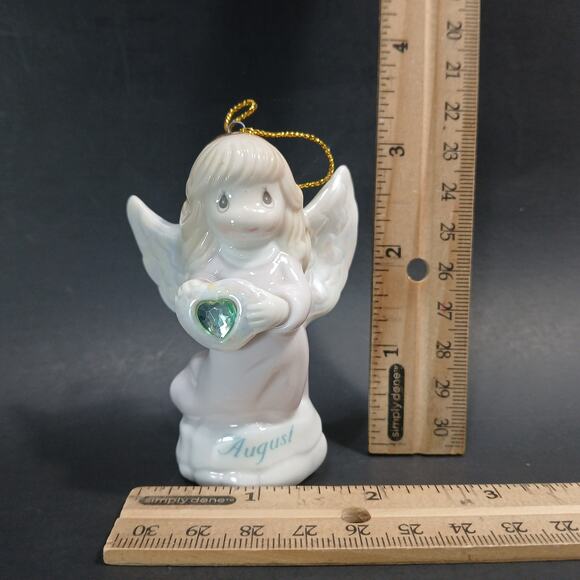 Precious Moments Angel Ornament Figurine August Peridot Birthstone Vintage 1997 - Picture 7 of 7